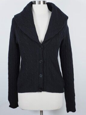 Ralph Lauren Black Label Collection sz L sweater cardigan 100% cashmere shawl
